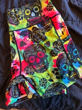 Constantly Varied Gear Neon Tie-Dye Skull Athletic Shorts - Black Accents